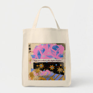 Gem of Light – Pink & Gold Spark Series Tote Bag