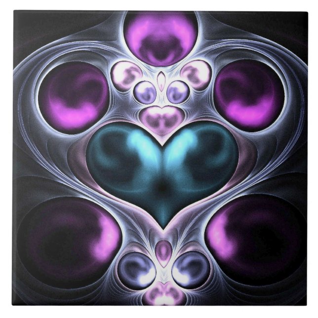 Gem Stone Heart Ceramic Tile (Front)