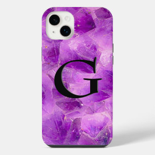 Gem Stone Pattern, Amethyst & Black Onyx iPhone 14 Plus Case