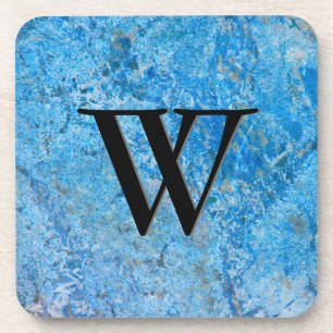 Gem Stone Pattern, Blue Granite & Black Onyx Coaster