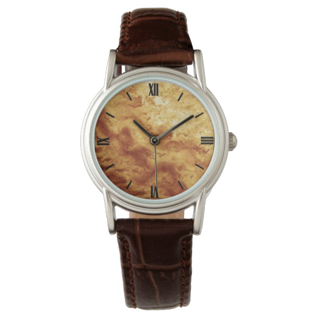 Gem Stone Pattern, Golden Tiger Eye Women's Watch (Front)