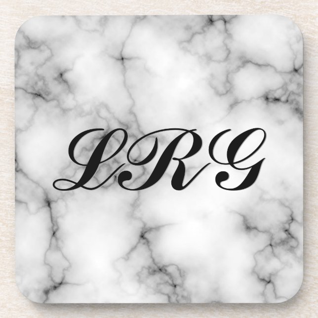 Gem Stone Pattern, Grey / Grey Marble Beverage Coa Coaster (Front)