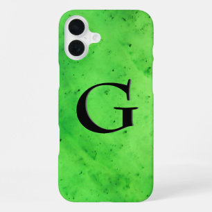 Gem Stone Pattern, Lime Green Jade & Black Onyx iPhone Case