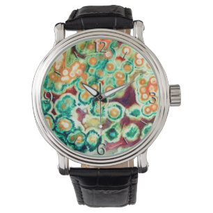 Gem Stone Pattern, Ocean Jasper, Green and Multi Watch