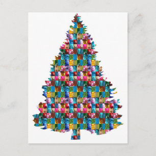 GEM studded XMAS Tree : Merry Christmas Holiday Postcard
