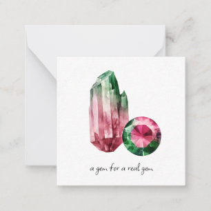 *~*  Gem TOURMALINE crystal AP64 Flat Note Card
