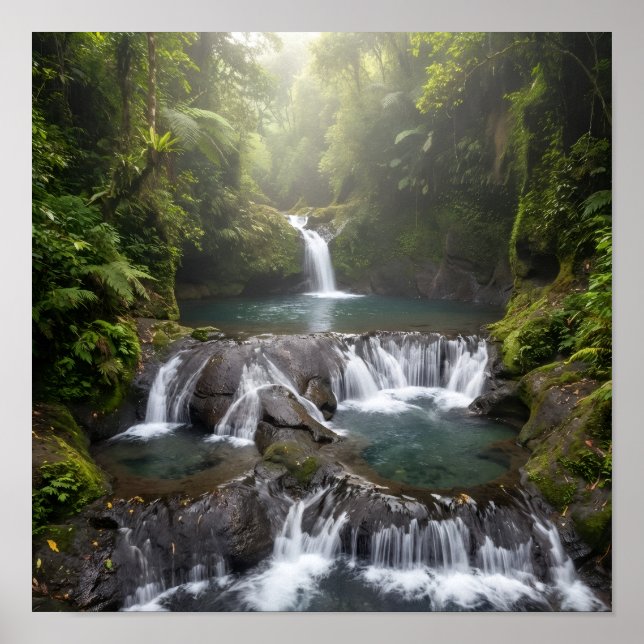 Gembleng Waterfall Bali Jungle Wall Art Poster (Front)
