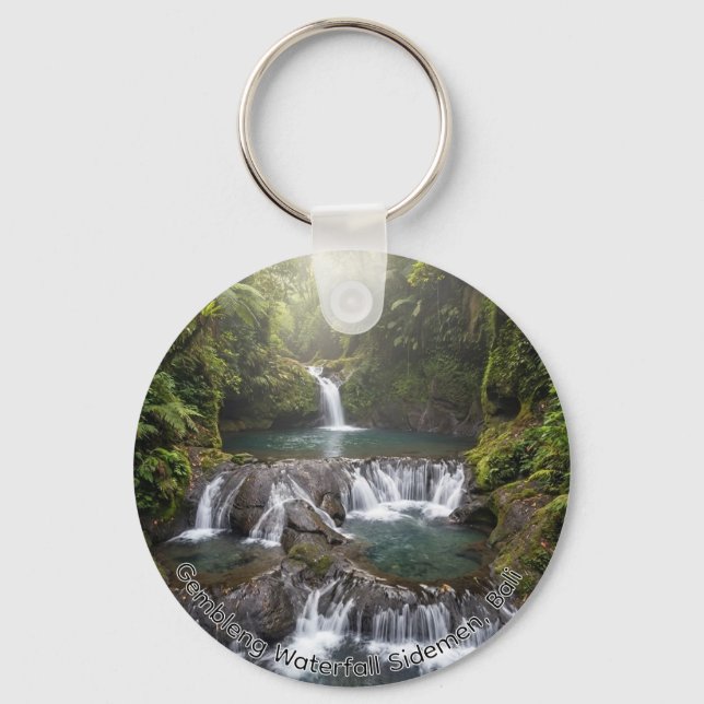 Gembleng Waterfall Sidemen Bali Nature Keychain (Front)