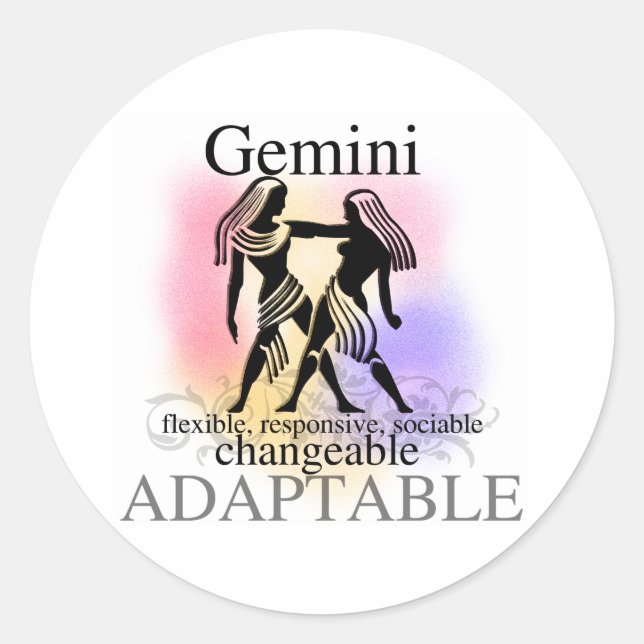 Gemini About You Classic Round Sticker (Front)