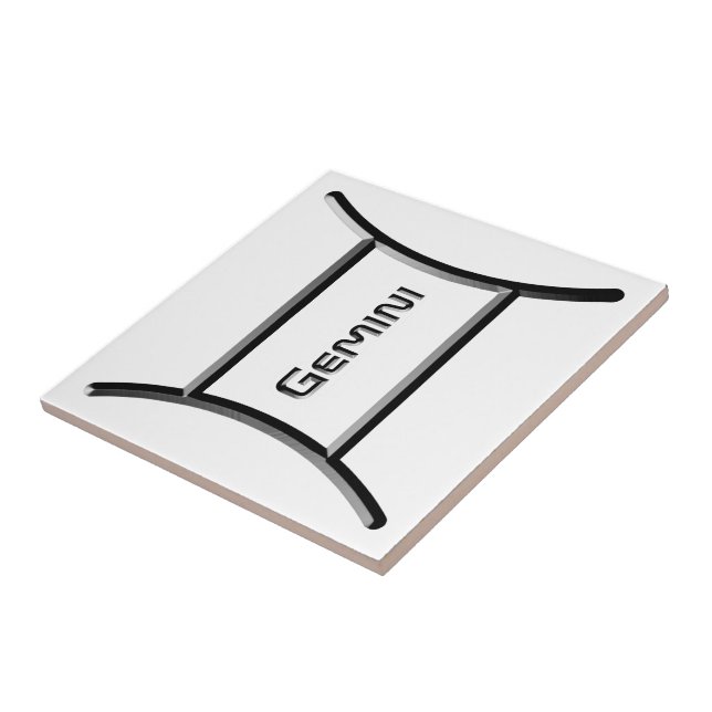 GEMINI, Abstract Design of the Zodiac Sign,  Ceramic Tile (Side)