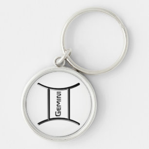 GEMINI, Abstract Design of the Zodiac Sign,  Key Ring