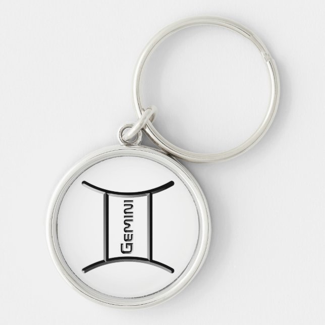 GEMINI, Abstract Design of the Zodiac Sign,  Key Ring (Front)