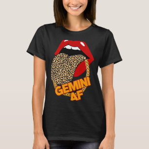 Gemini AF Leopard Lips Astrology Birthday Women Gi T-Shirt