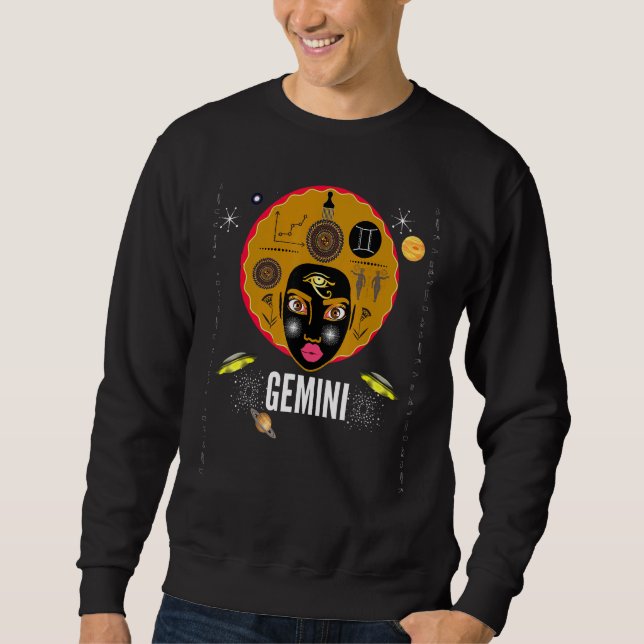 Gemini   African American Women Zodiac Signs Sweatshirt (Front)
