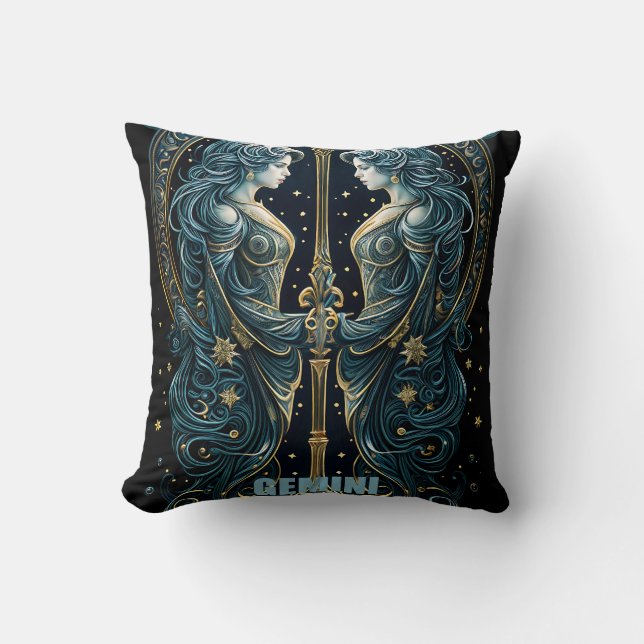 Gemini astrology sign cushion (Front)
