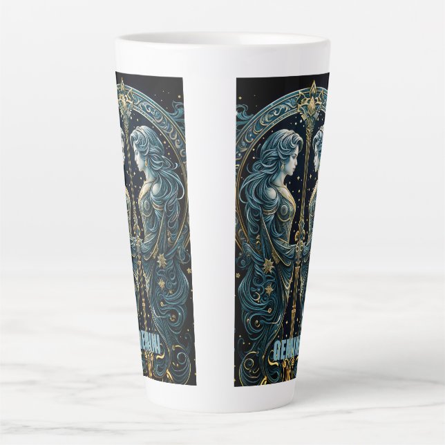 Gemini astrology sign latte mug (Front)