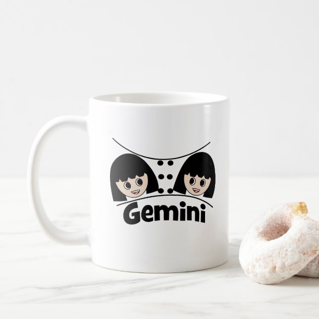 Gemini Astrology Zodiac Sign Kids Coffee Mug (With Donut)