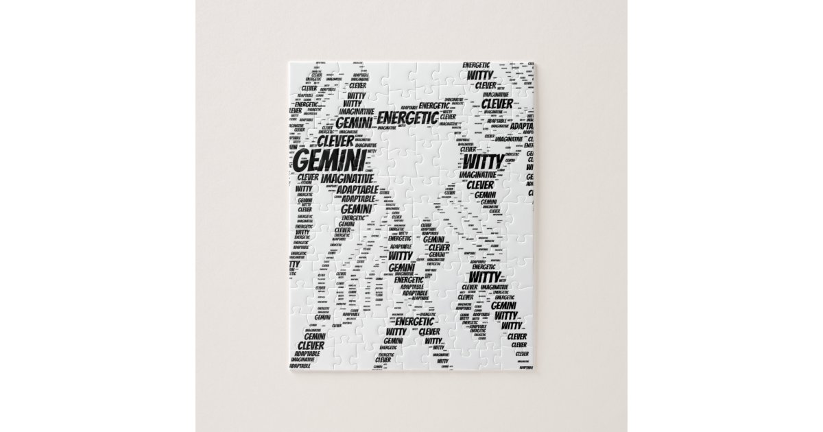 Gemini Astrology Zodiac Sign Word Cloud Jigsaw Puzzle | Zazzle.com.au