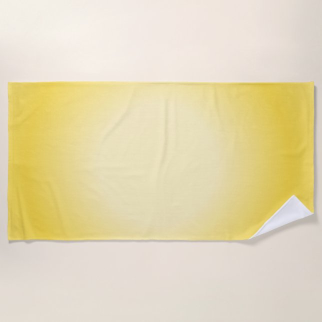 Gemini Aura Gradient, Gemini Zodiac, Yellow Aura Beach Towel (Front)
