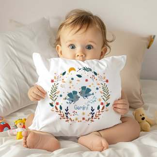 Gemini Baby Zodiac Nursery Pillow