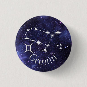Gemini Badge, Zodiac Horoscope Badge