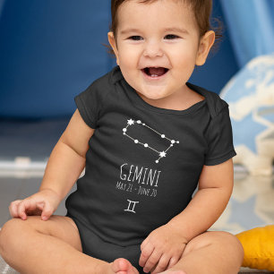Gemini Birth Sign Zodiac Constellation Baby Bodysuit