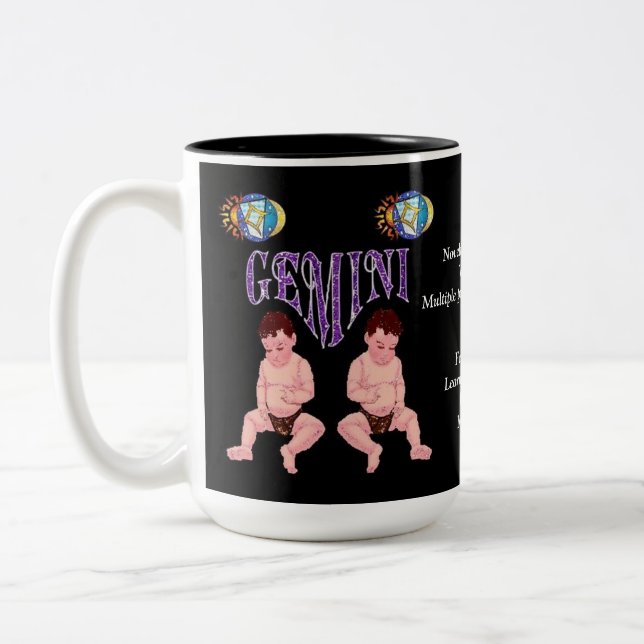 Gemini Birth Sign Zodiac Mug (Left)