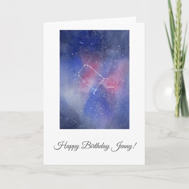 Gemini Birthday Card Customizable (Front)