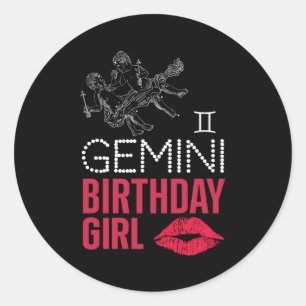 Gemini Birthday Girl Classic Round Sticker