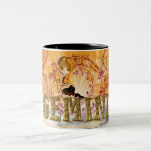 Gemini Birthday Mug with moonies cutie pie
