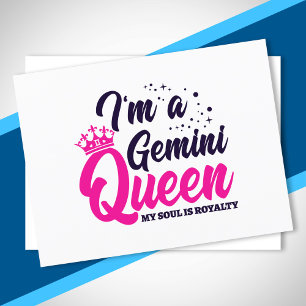 Gemini Birthday Queen Astrology Zodiac Sign Soul Postcard