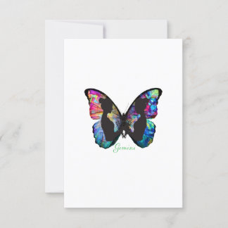GEMINI - Butterfly and Twins - Thank You Card