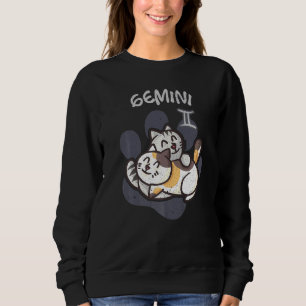 Gemini Cat Zodiac Sign Astrology Kitten Cats Horos Sweatshirt