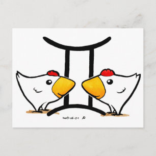 Gemini Chickens Postcard