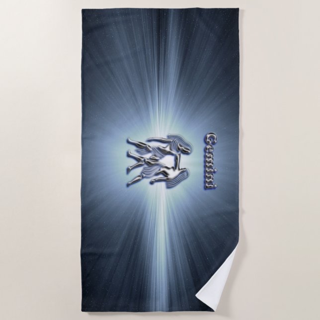 Gemini chrome symbol beach towel (Front)