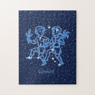 Gemini Constellation and Zodiac Sign with Stars Jigsaw Puzzle