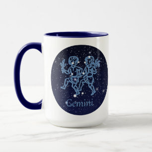 Gemini Constellation and Zodiac Sign with Stars Mug