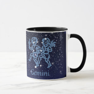 Gemini Constellation and Zodiac Sign with Stars Mug