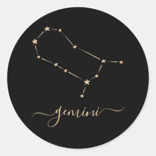 Gemini Constellation Classic Round Sticker