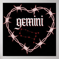 Gemini Constellation Gothic Dark Celestial Art