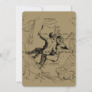 Gemini Constellation Map Hevelius circa 1690