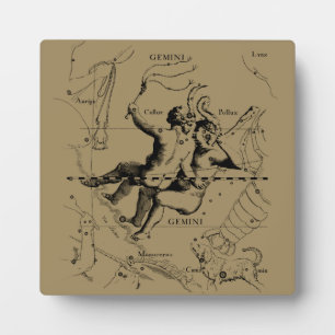 Gemini Constellation Zodiac Hevelius 1690 Plaque