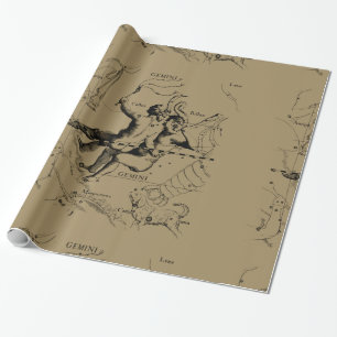 Gemini Constellation Zodiac Hevelius 1690 Wrapping Paper