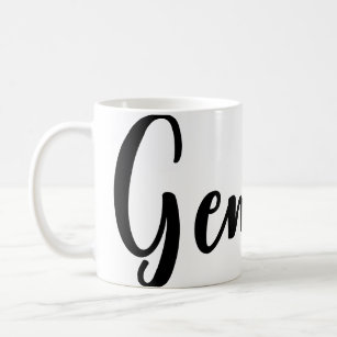 Gemini Custom Zodiac Sign Graphic Hand Writing Coffee Mug