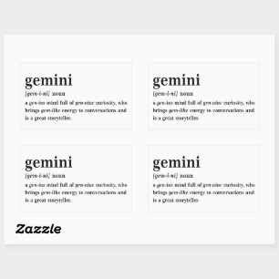 Gemini Definition Aesthetic Astrology Gift Rectangular Sticker