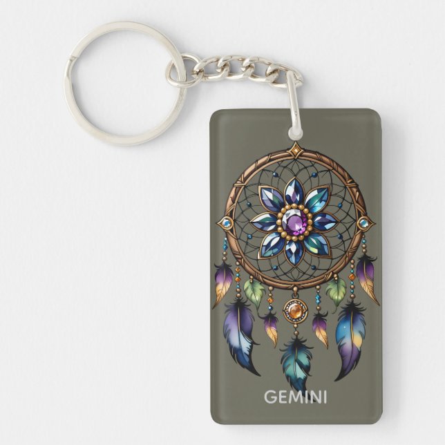Gemini Dreamcatcher Key Ring (Front)