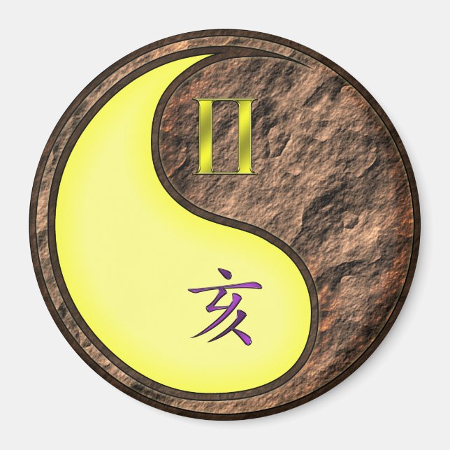 Gemini & Earth Boar Magnet (Front)