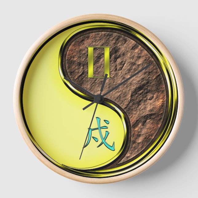 Gemini & Earth Dog Clock (Front)