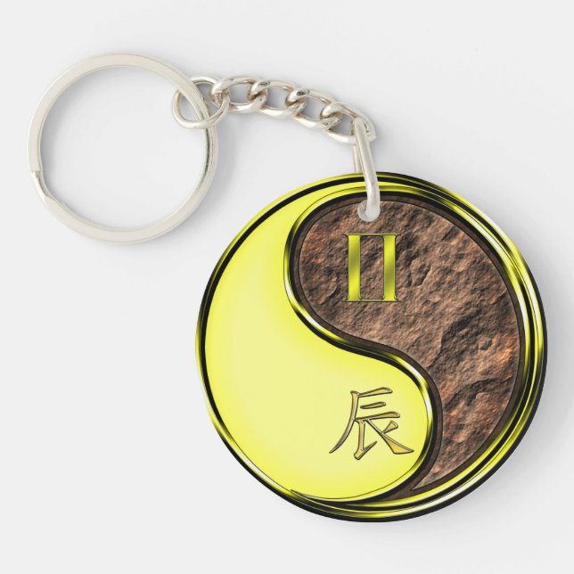 Gemini & Earth Dragon Key Ring (Front)