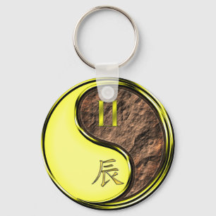Gemini & Earth Dragon Key Ring